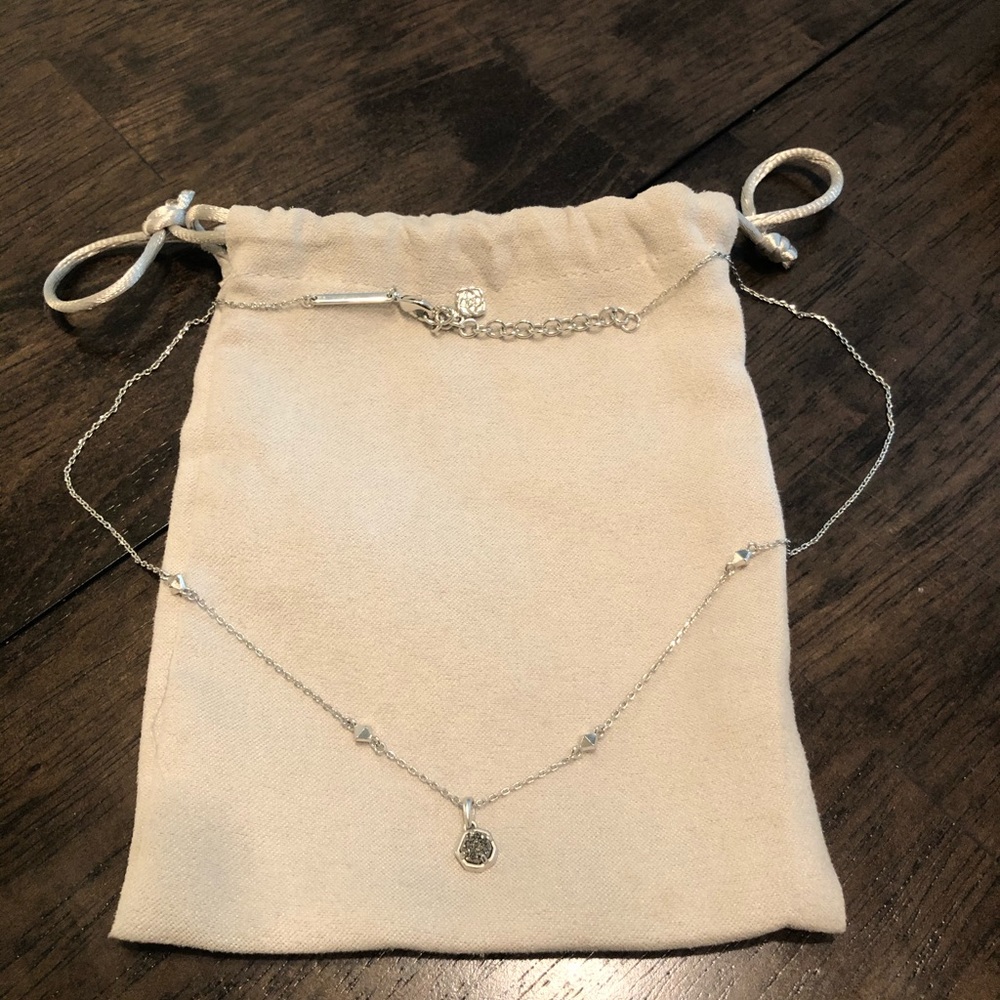 Nola Silver Pendant Necklace In Platinum Drusy